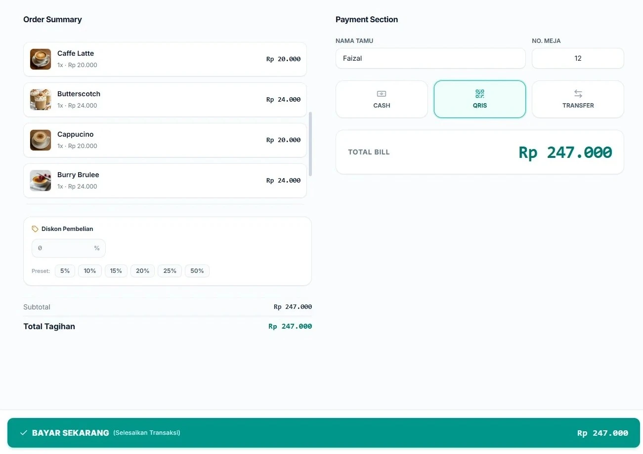 Aplikasi Kasir NCT POS - Layar Pembayaran